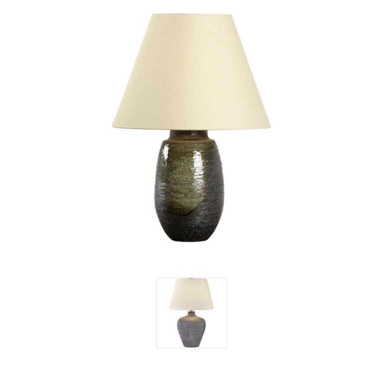 Wildwood Minato Green & Brown Linen Table Lamp