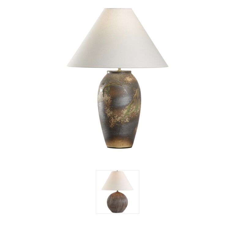 Wildwood Chaiaki Brown and Green Linen Table Lamp
