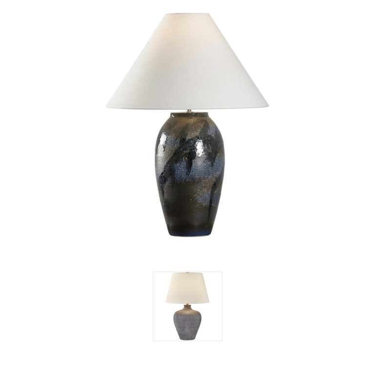 Wildwood Hatsu Blue Linen Table Lamp