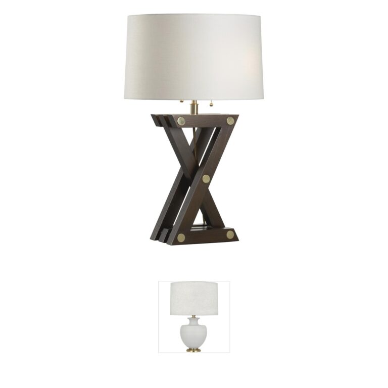 Wildwood Zander Brown & Gold Linen Table Lamp