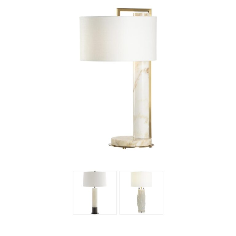 Wildwood Rimini Gold & Cream Linen Table Lamp