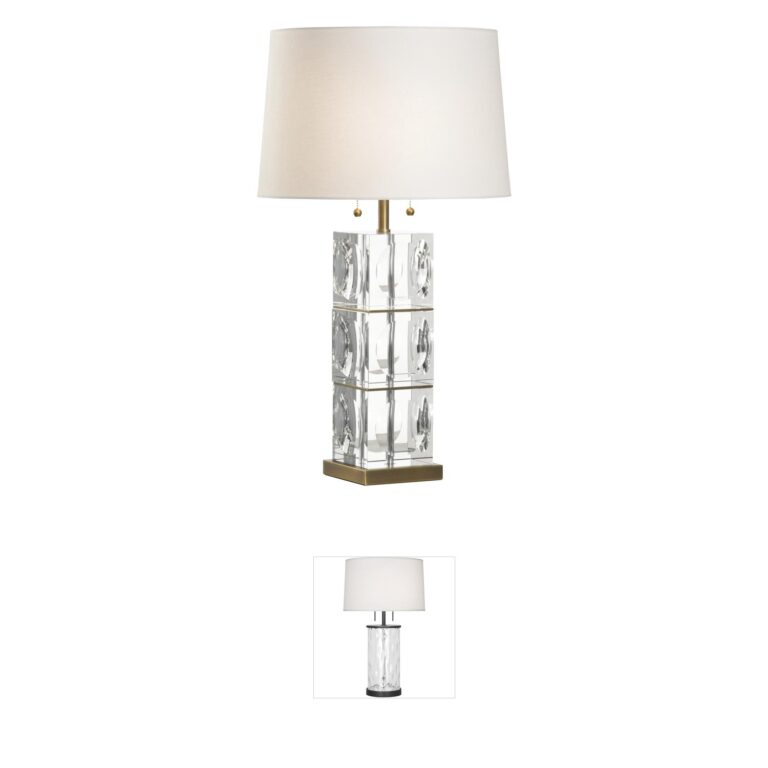 Wildwood Lasater Clear Gold Linen Table Lamp