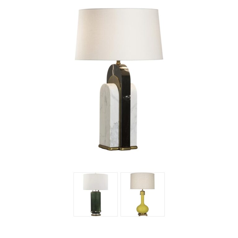 Wildwood Channarock Black and White Linen Table Lamp