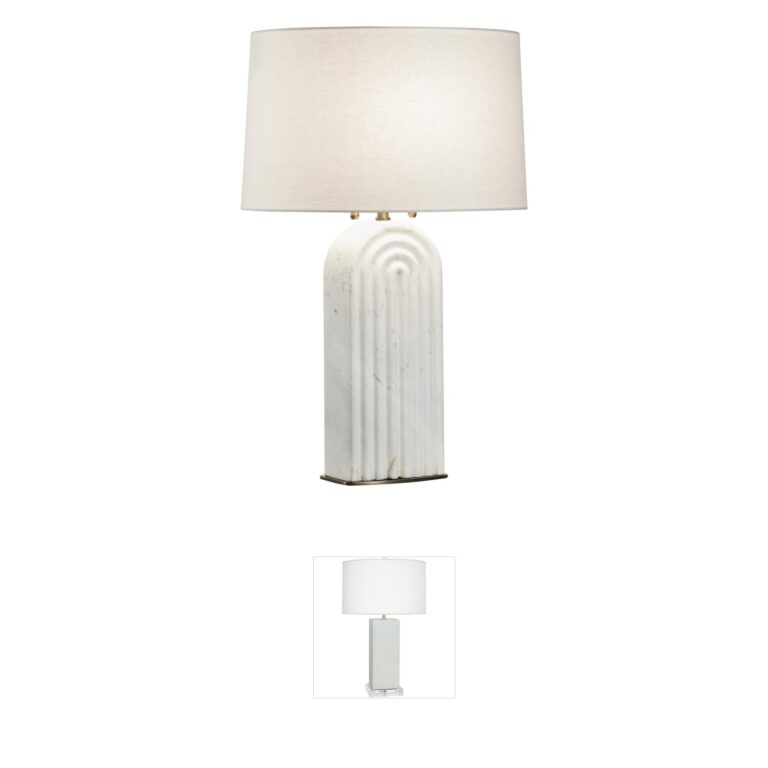 Wildwood Lyssy White Linen Table Lamp