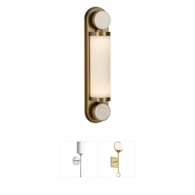 Wildwood Emmons Tall Antique Brass Wall Sconce