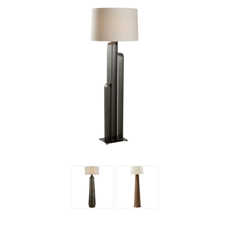Wildwood Brazing Gold & Brown Linen Floor Lamp