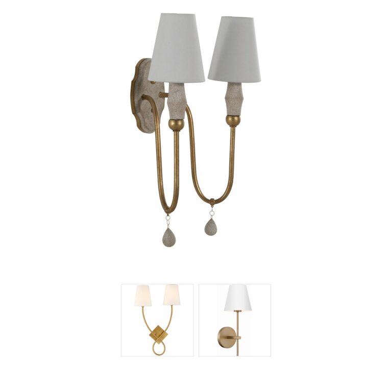 Gabby Clay Double Arm Wood & Metal Sconce