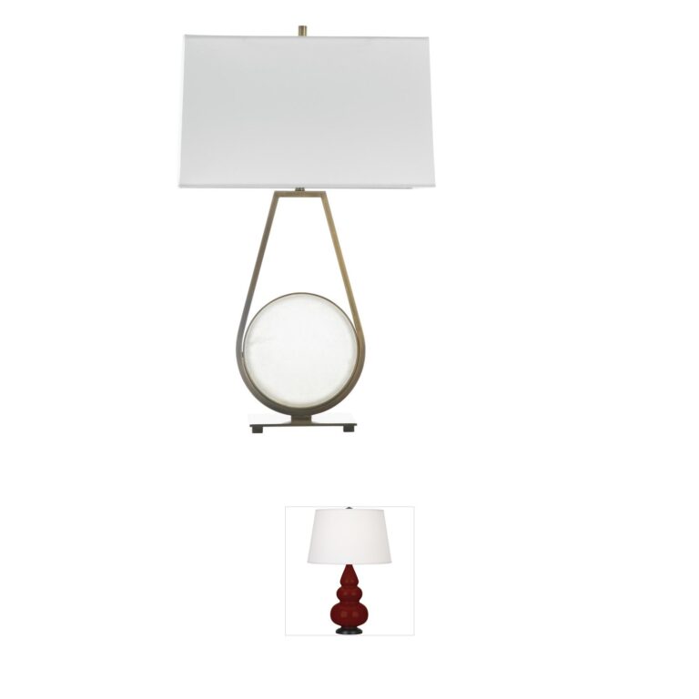 Gabby Emerald Antique Brass and White Marble Table Lamp