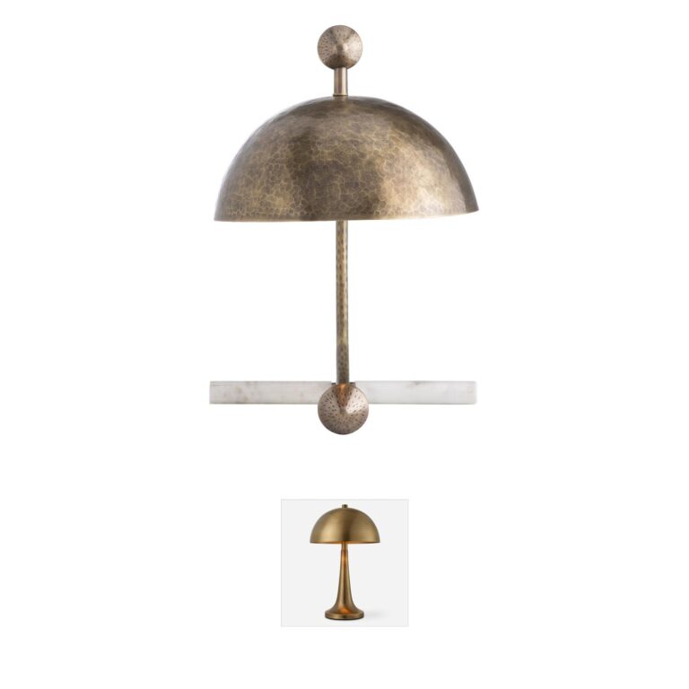 Gabby Etna Textured Brass and Marble Task Table Lamp
