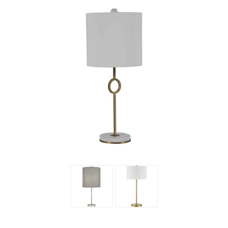 Gabby Kerry Matte Antique Brass and Marble Table Lamp