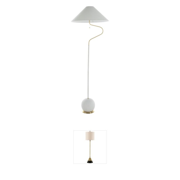 Gabby Lombard Plaster White & Brass Floor Lamp