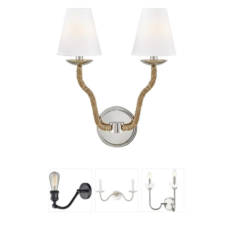 Hinkley Harwich Polished Nickel 2-Light Wall Sconce with Faux Parchment Shades