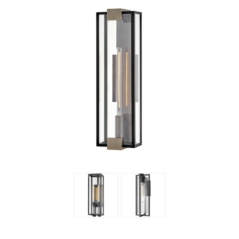 Hinkley Bergen Large Outdoor Wall Lantern in Black with Clear Beveled Glass