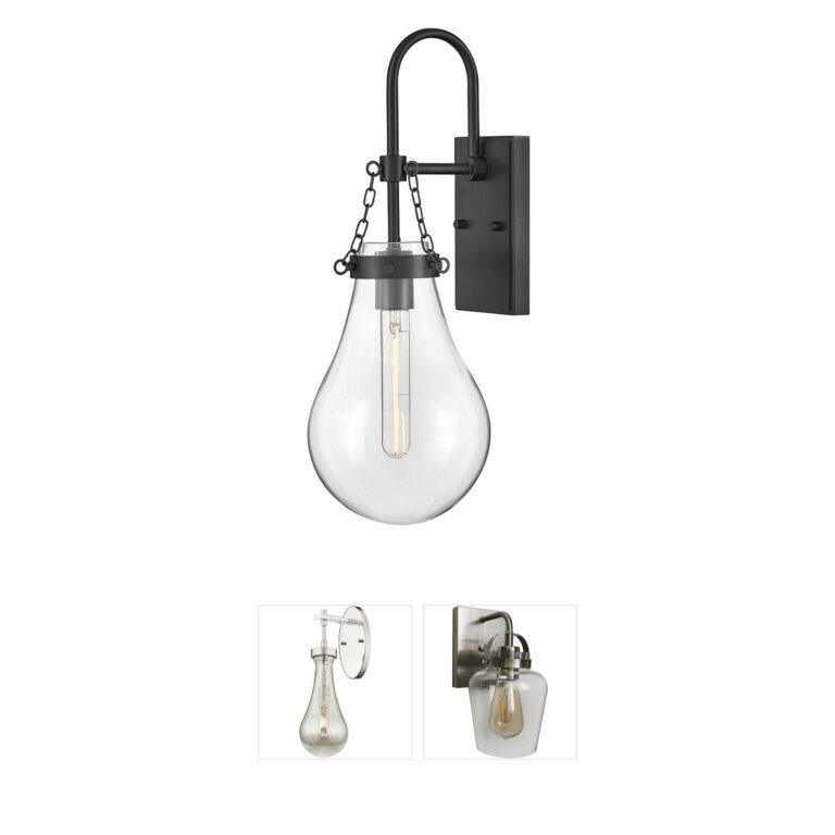 Hinkley Eloise 20-Inch Black Wall Sconce with Clear Glass