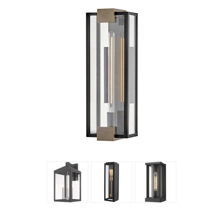 Hinkley Bergen Black Aluminum Outdoor Wall Lantern with Clear Beveled Glass