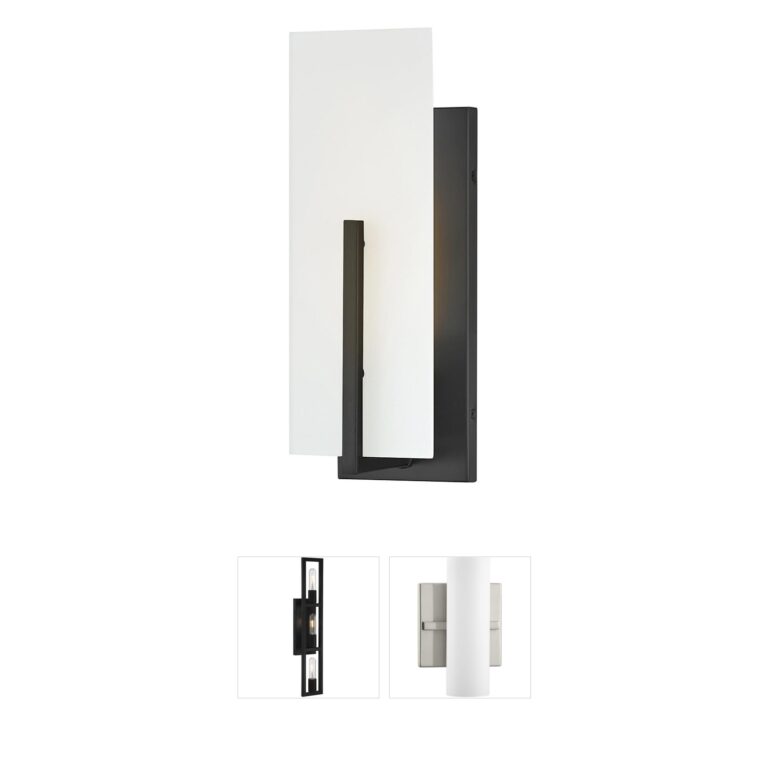 Lark Roman Black Single Light Sconce with Etched White Glass