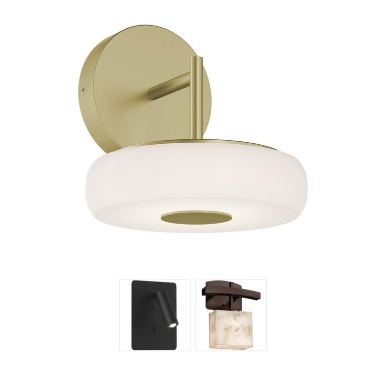 AFX June 8-Inch CCT Selectable LED Wall Sconce in Light Antique Brass