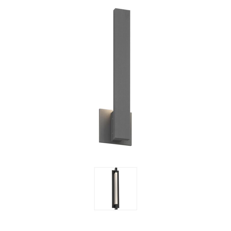 Golden Lighting Enso Integrated LED Aluminum Outdoor Wall Sconce in Smooth Gray