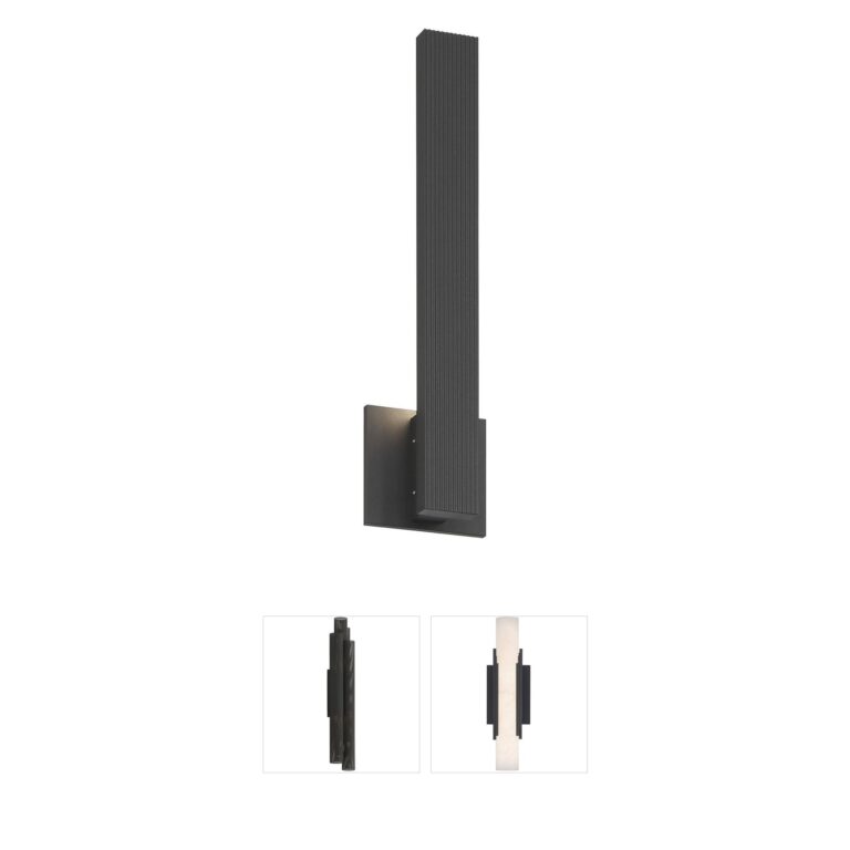 Golden Lighting Enso 18" Textured Black Integrated LED Outdoor Wall Light