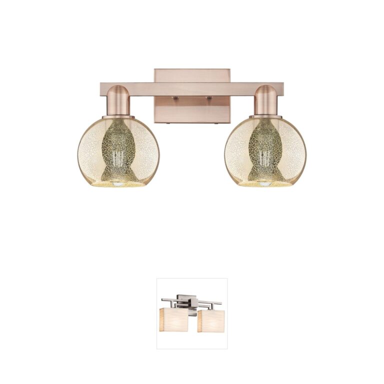 Innovations Lighting Arcadia Athens Antique Copper Vanity Light with Mercury Glass