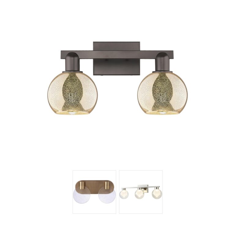 Innovations Lighting Arcadia Athens 2-Light Oil Rubbed Bronze Vanity with Mercury Glass