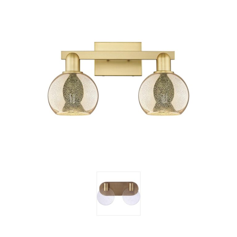 Innovations Lighting Arcadia Athens 2-Light Satin Gold Vanity with Mercury Glass
