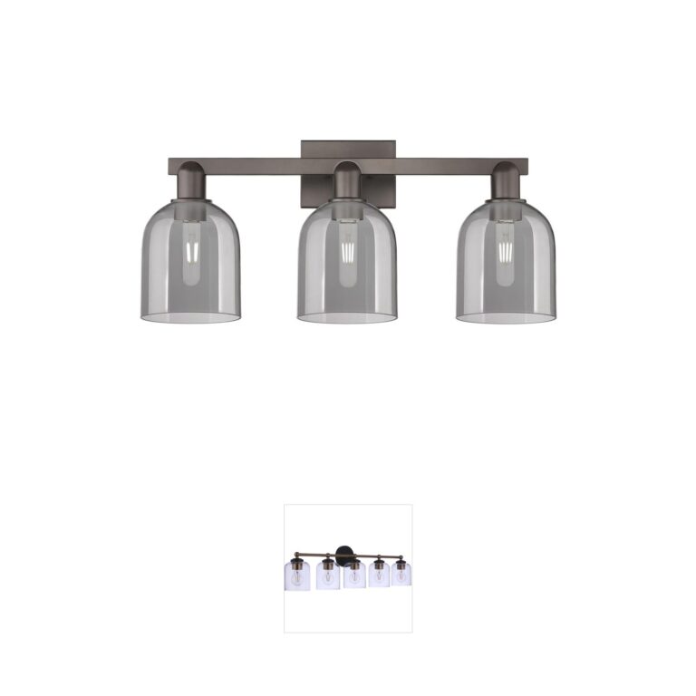 Innovations Lighting Arcadia Bella 3-Light Oil Rubbed Bronze Vanity with Smoke Glass