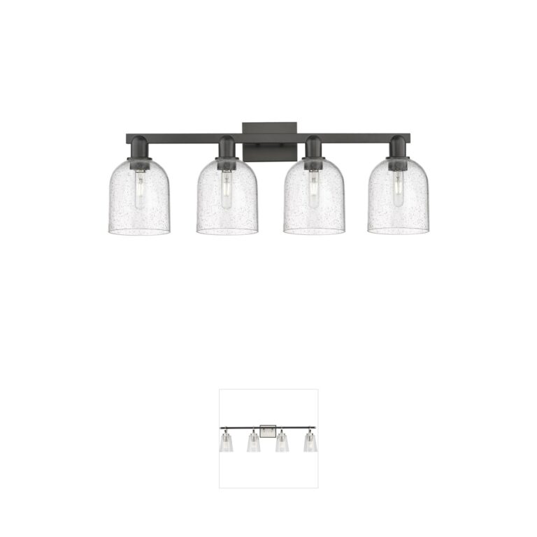 Innovations Lighting Arcadia Bella 4-Light Matte Black Vanity Light