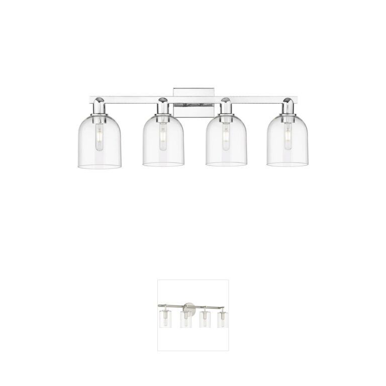 Innovations Lighting Arcadia Bella 4-Light Vanity - Polished Chrome & Seedy Glass