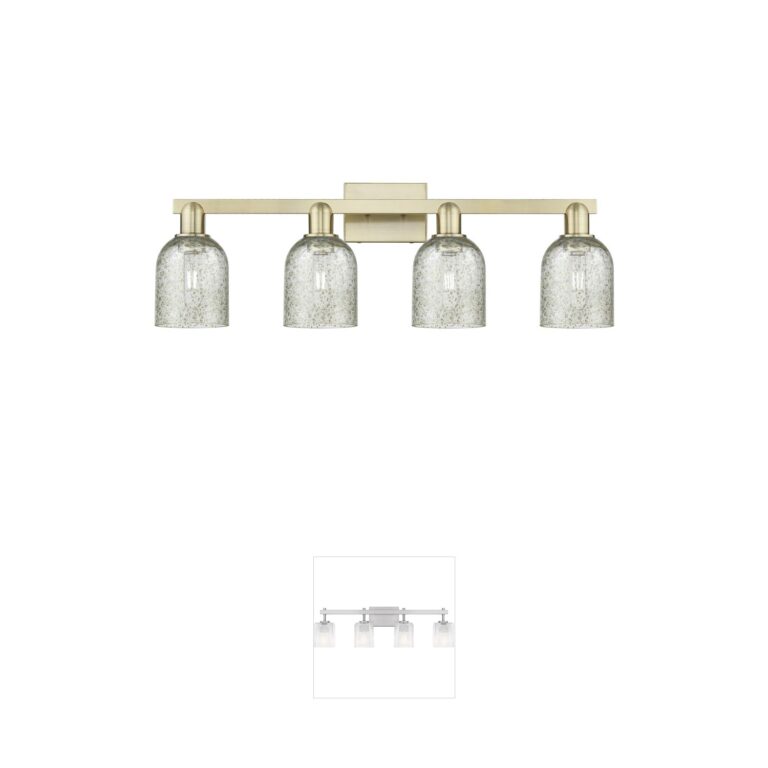 Innovations Lighting Arcadia Caledonia 4-Light Antique Brass Mica Vanity Light