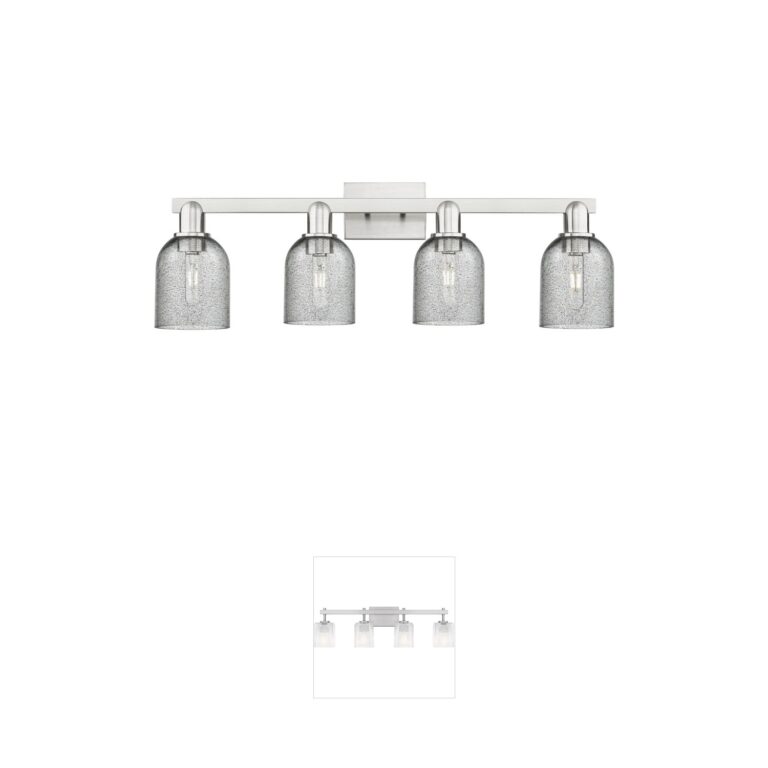 Innovations Lighting Arcadia Caledonia 4-Light Vanity with Charcoal Glass