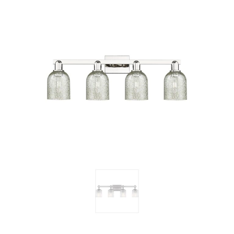 Innovations Lighting Arcadia Caledonia Polished Nickel Mica 4-Light Vanity Light