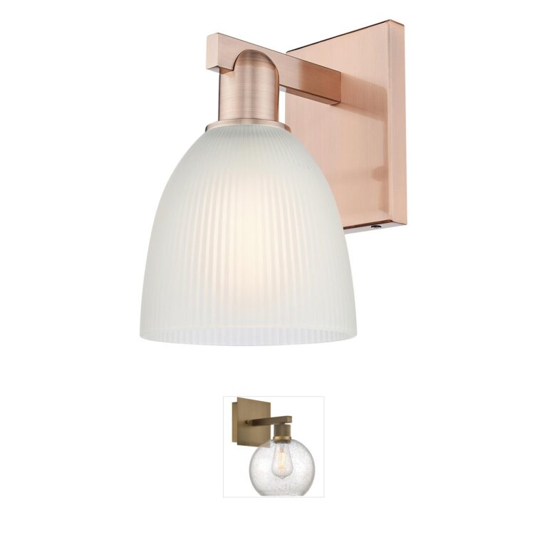 Innovations Lighting Arcadia Castile 1-Light Sconce in Antique Copper