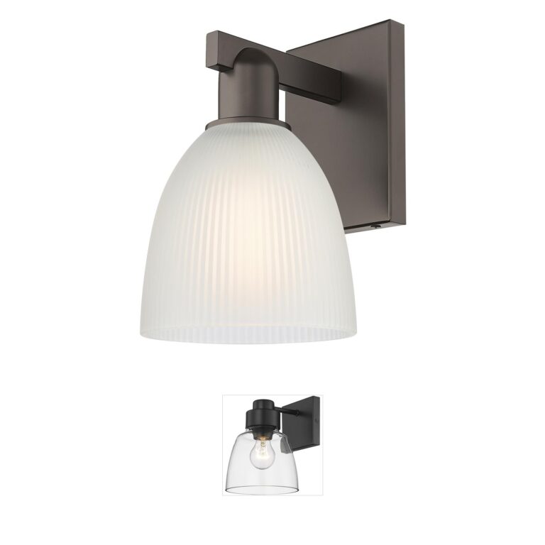 Innovations Lighting Arcadia Castile Oil Rubbed Bronze Wall Sconce with White Glass