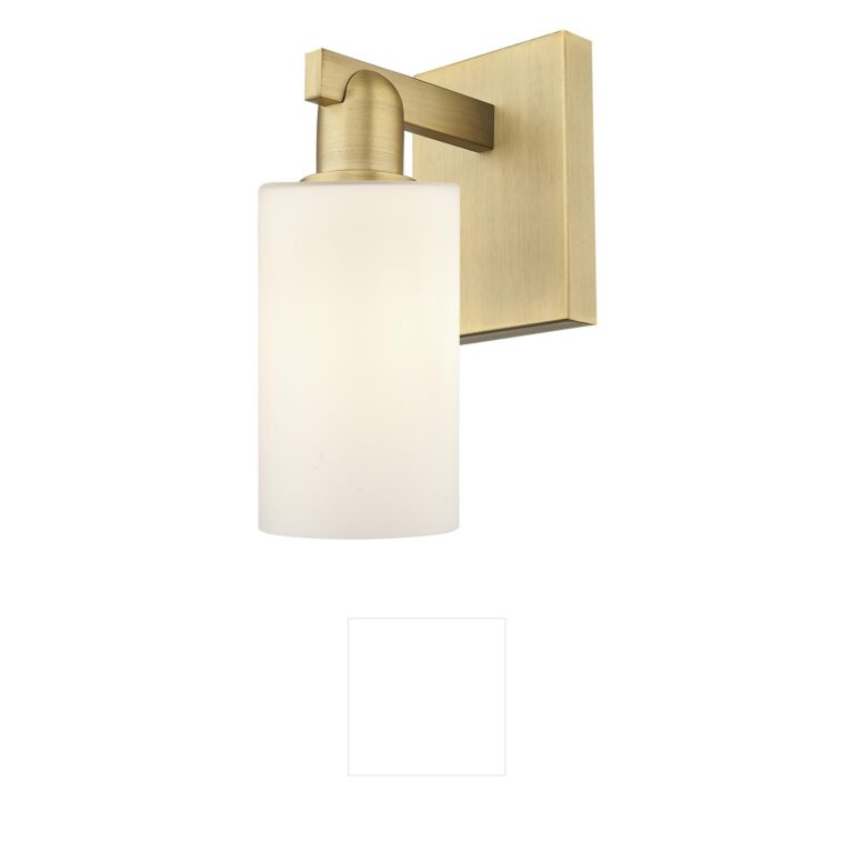 Innovations Lighting Arcadia Clymer Brushed Brass Wall Sconce with Matte White Shade
