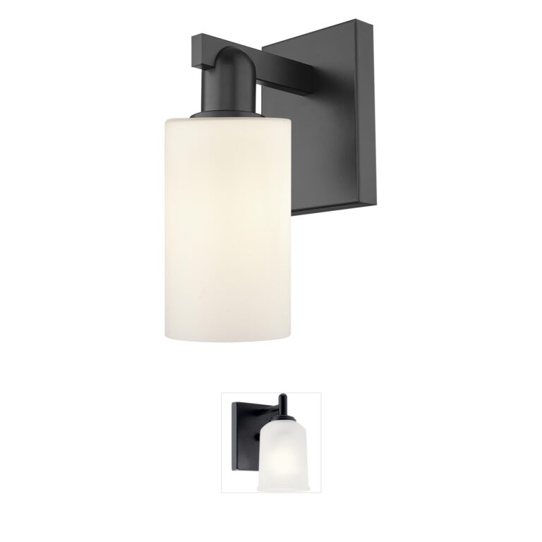 Innovations Lighting Arcadia Clymer Matte Black Glass Wall Sconce