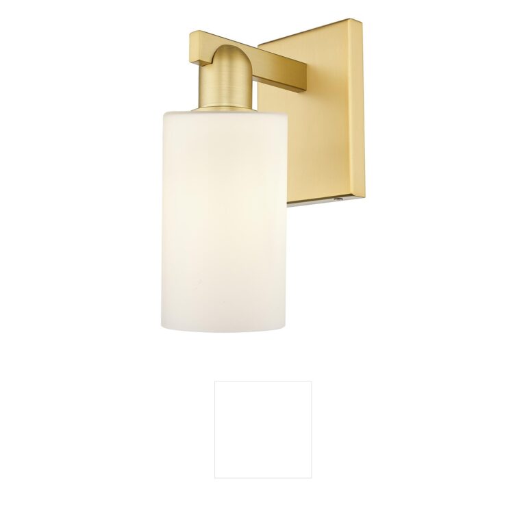 Innovations Lighting Arcadia Clymer Satin Gold Wall Sconce with Matte White Shade