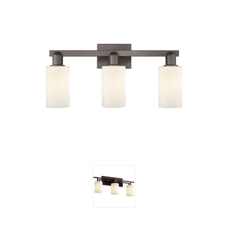 Innovations Lighting Arcadia Clymer 3-Light Oil Rubbed Bronze Bath Sconce with Hand-Blown Glass