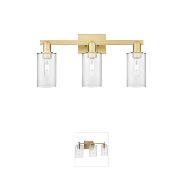 Innovations Lighting Arcadia Clymer 3-Light Satin Gold Vanity Light