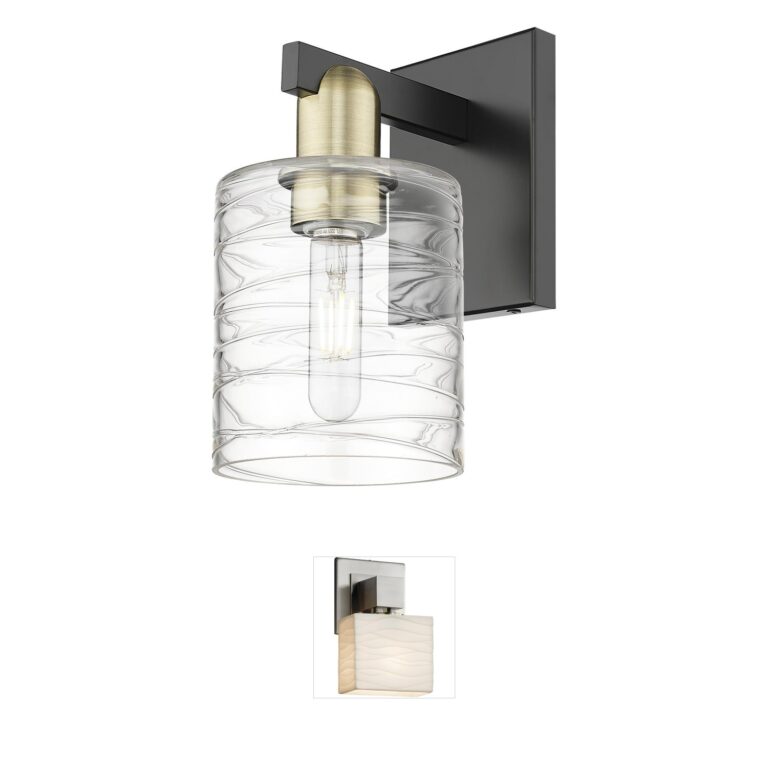 Innovations Lighting Arcadia Cobbleskill 1-Light Deco Swirl Sconce in Black Antique Brass