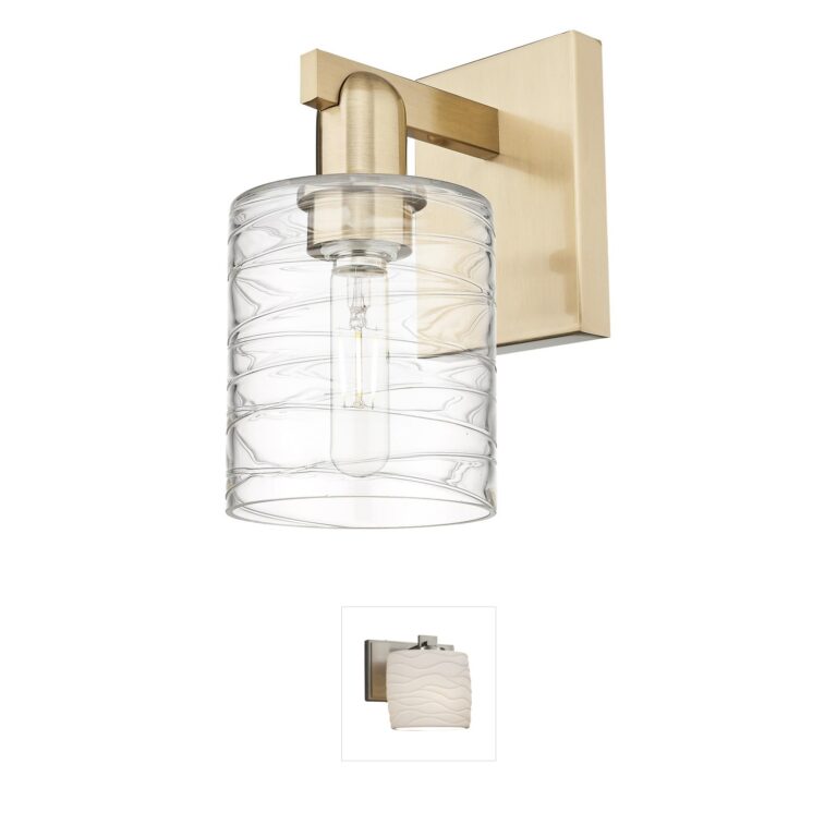 Innovations Lighting Arcadia Cobbleskill Champagne Bronze Sconce with Deco Swirl Glass