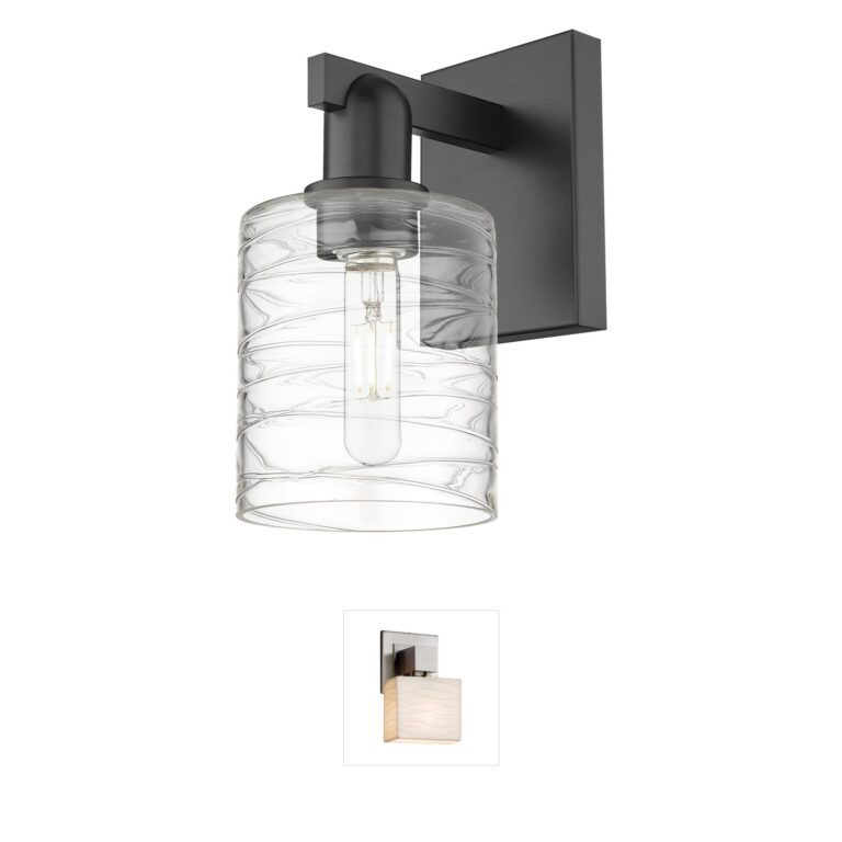 Innovations Lighting Arcadia Cobbleskill Matte Black Swirl Sconce