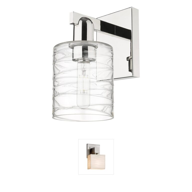 Innovations Lighting Arcadia Cobbleskill Polished Nickel Wall Sconce with Swirl Shade