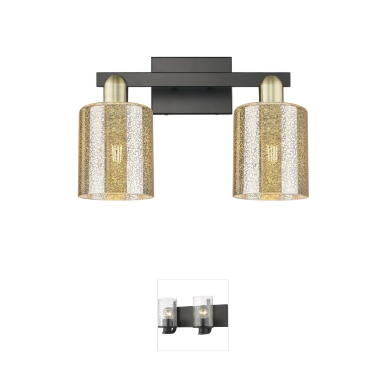 Innovations Lighting Arcadia Cobbleskill 2-Light Vanity - Black Antique Brass