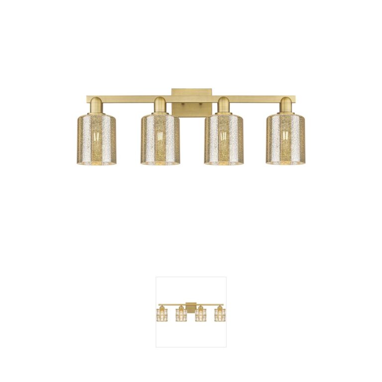 Innovations Lighting Arcadia Cobbleskill 4-Light Brushed Brass Vanity
