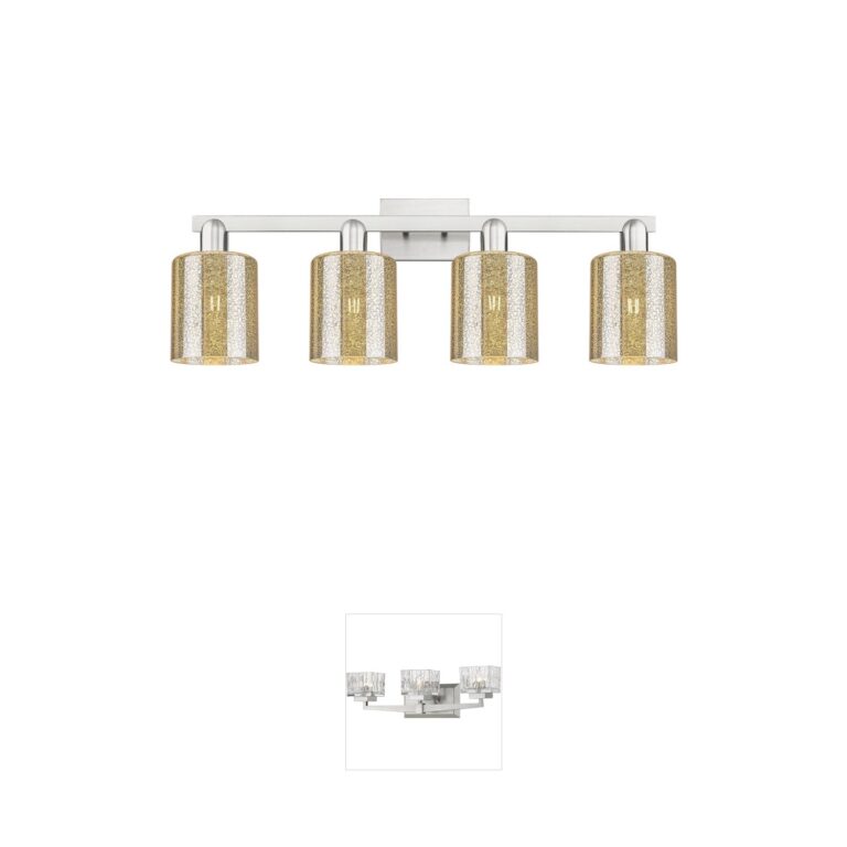 Innovations Lighting Arcadia Cobbleskill 4-Light Vanity with Mercury Glass