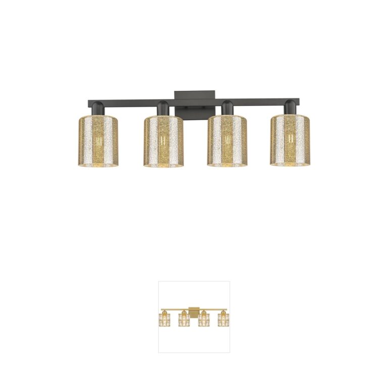 Innovations Lighting Arcadia Cobbleskill 4-Light Matte Black Mercury Glass Vanity Light