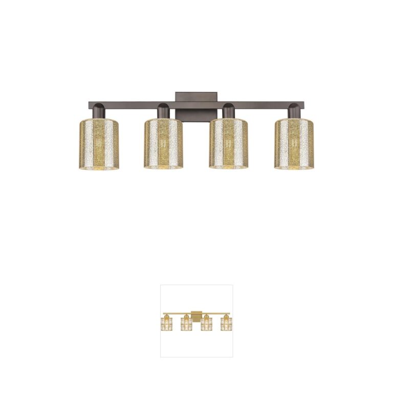 Innovations Lighting Arcadia Cobbleskill 4-Light Vanity with Mercury Glass