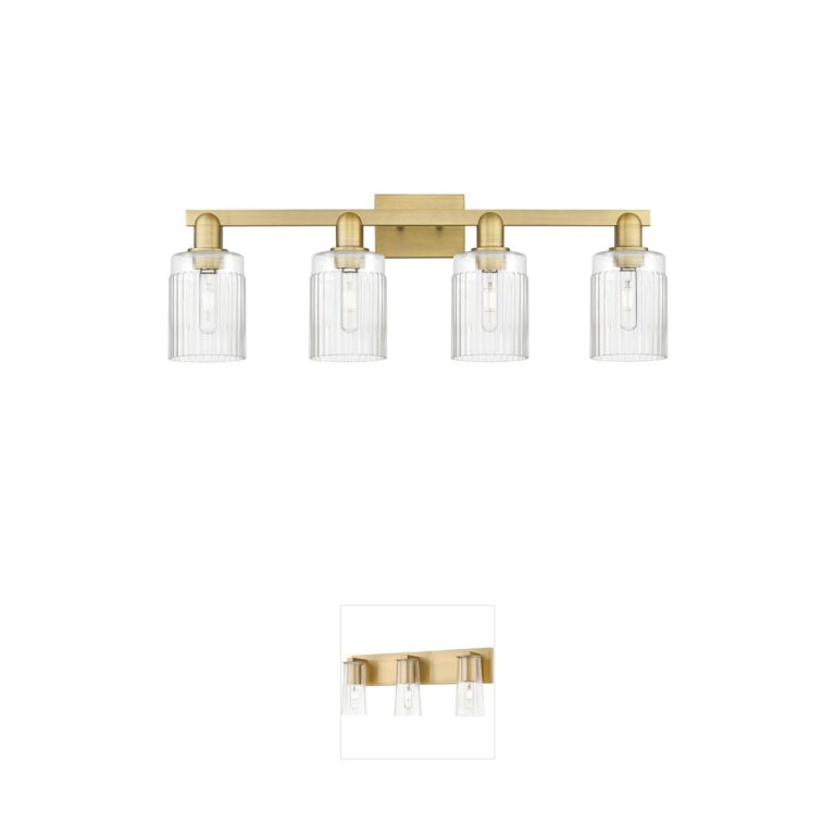 Innovations Lighting Arcadia Hadley 4-Light Brushed Brass Vanity Light