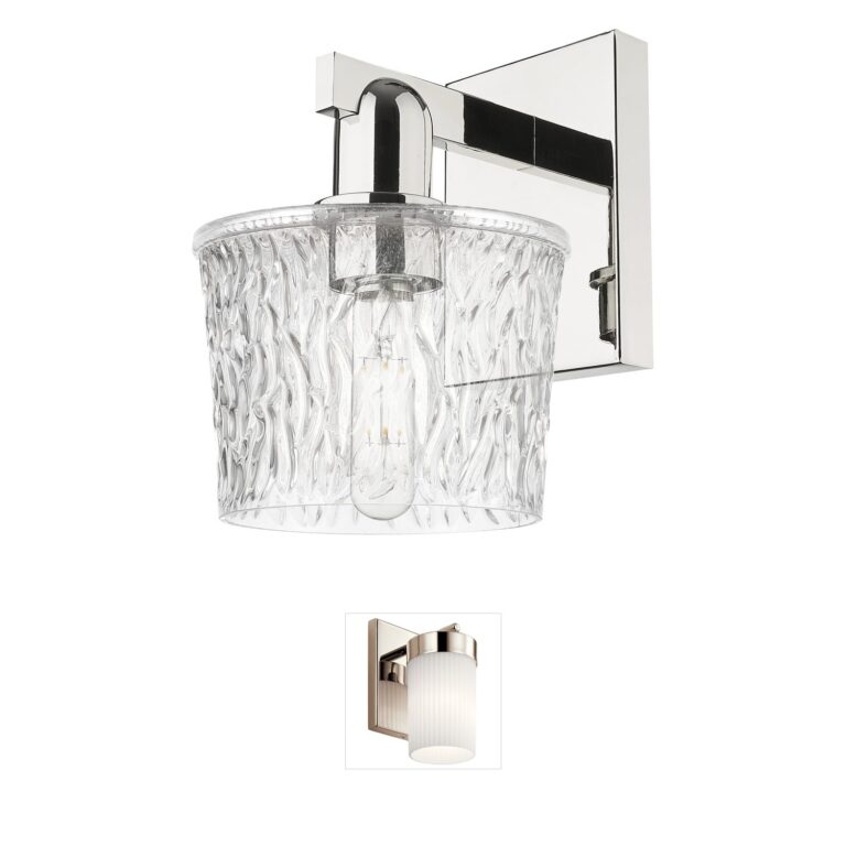 Innovations Lighting Arcadia Niagara 1-Light Polished Nickel Sconce with Hand Blown Glass